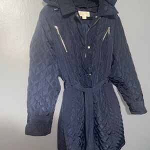 Michael Kors Quilted Hooded coat - Navy